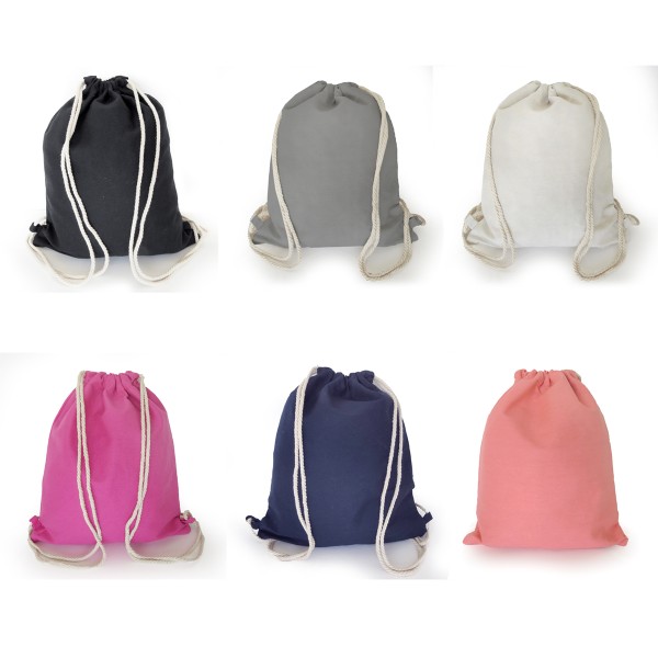 Sonia Originelli Turnbeutel Gymbag unifarben Seilkordel Baumwolle Trend Sonderangebot