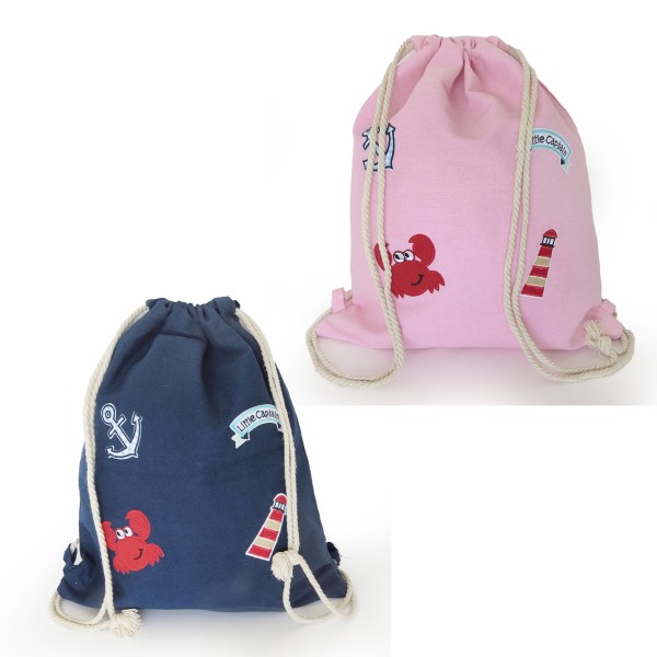 Sonia Originelli Turnbeutel Patches Aufnäher Gymbag maritim Anker Krabbe Baumwolle Exklusivangebot