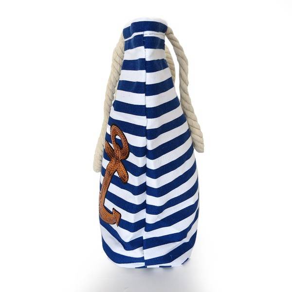 Sonia Originelli Strandtasche maritim gestreift mit Patch Aufnähern "Borkum" Neuheiten
