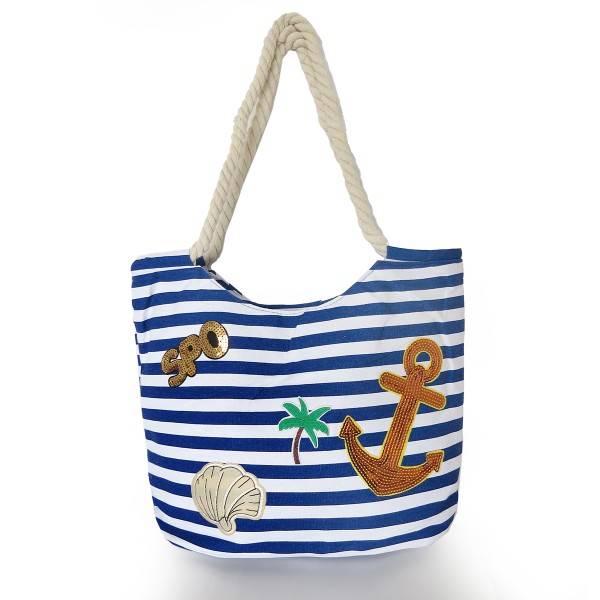 Sonia Originelli Strandtasche maritim gestreift mit Patch Aufnähern "Sankt Peter-Ording" Bestseller