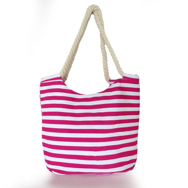 Sonia Originelli Strandtasche maritim gestreift mit Patch Aufnähern BAAM! Räumungsverkauf