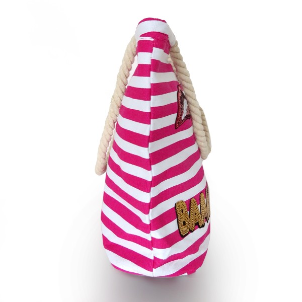 Sonia Originelli Strandtasche maritim gestreift mit Patch Aufnähern BAAM! Räumungsverkauf