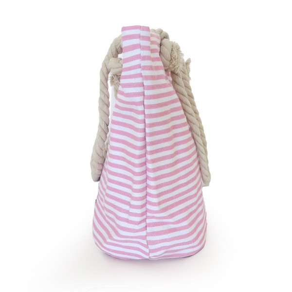 Sonia Originelli Strandtasche maritim gestreift Sternprint Seilkordel Reißverschluss Shopper Tägliche Deals