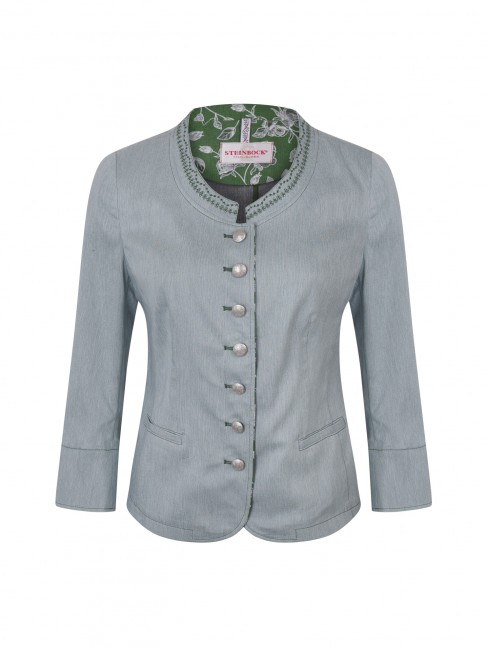 Steinbock Kurzer Damenblazer mit Stickdetails Zeitlich begrenztes Angebot