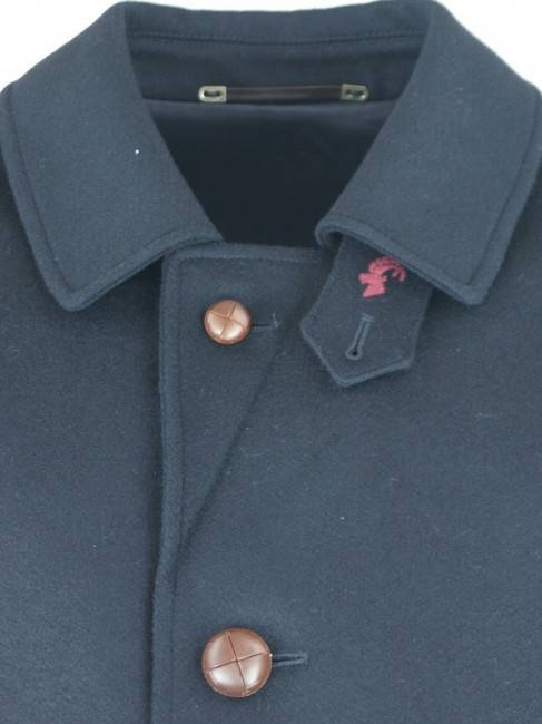 Steinbock Klassischer Mantel aus Alpacca-Loden mit Umlegekragen und Mundspange Neueste Stile
