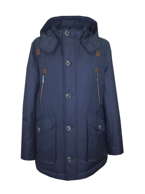 Steinbock Sportlicher Echt-Daunenparka mit Soft-Membrane und abknöpfbarer Kapuze