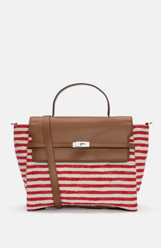 Stuff Maker Beach Handbag in Rot gestreift Versandkostenfrei