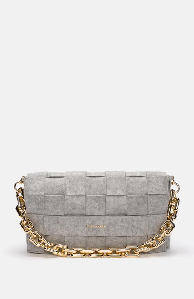 Stuff Maker Geflochtene Handtasche in Grau Flash Sale