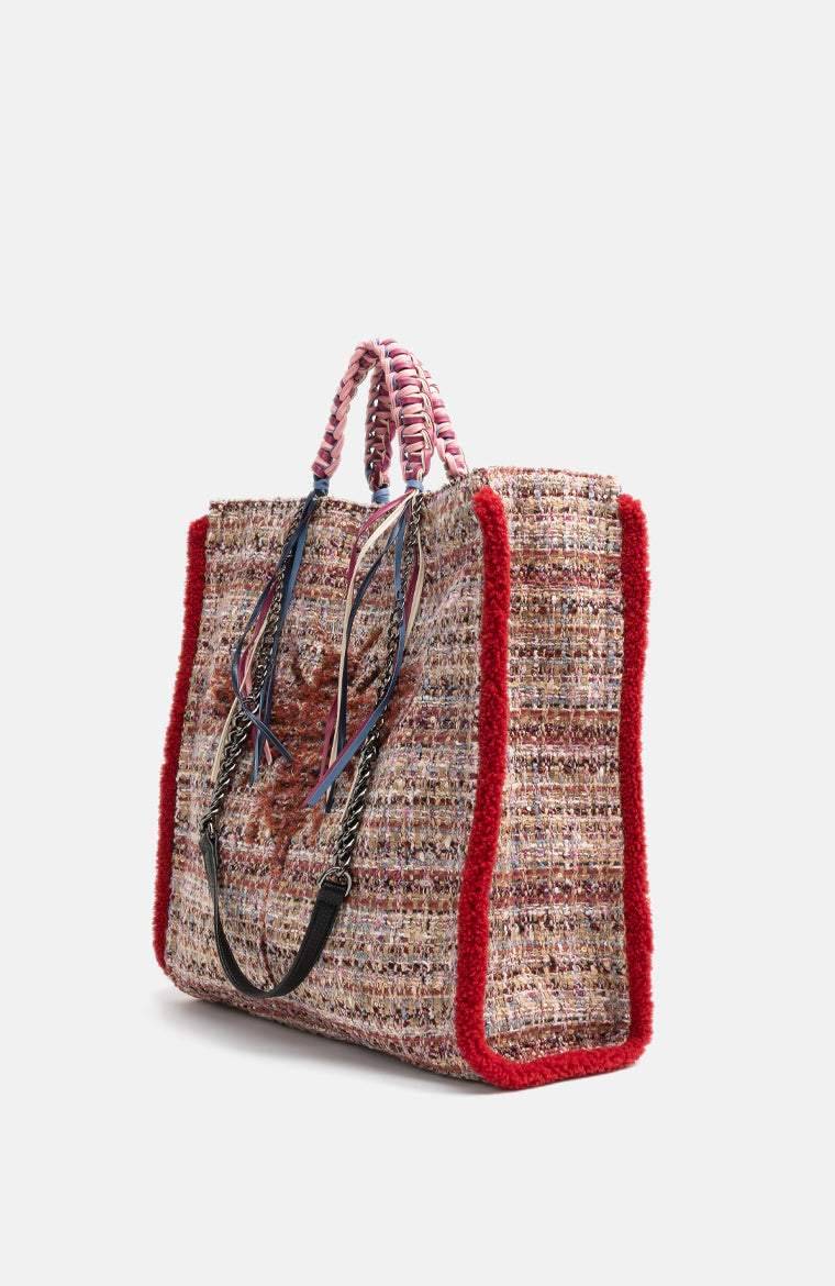 Stuff Maker Bouclé-Handbag in Bordeaux Begrenztes Angebot