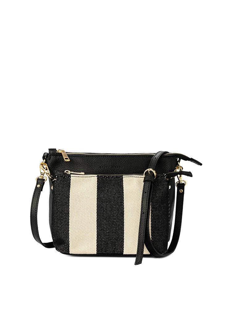 Stuff Maker Crossbody bag Marie in Schwarz Weiß gestreift