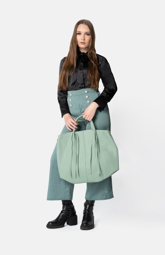 Stuff Maker Leder Shopper in Mint Hotsell