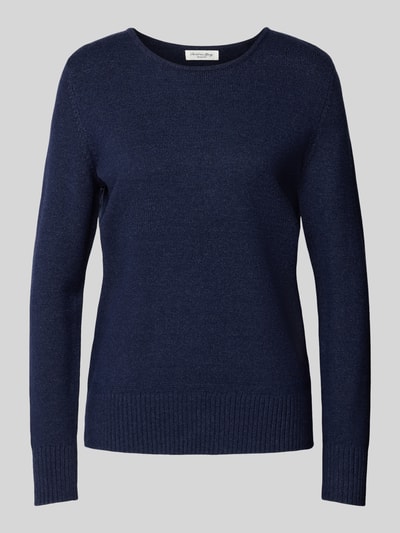 Peek & Cloppenburg Christian Berg WomanStrickpullover mit gerippten Abschlüssen in dunkelblau Limitierter Zeitrabatt