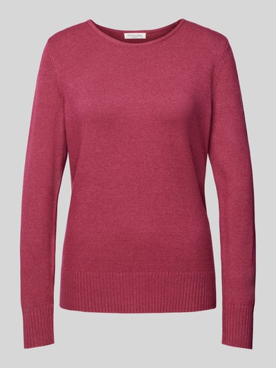 Peek & Cloppenburg Christian Berg WomanStrickpullover mit gerippten Abschlüssen in fuchsia melange Sonderangebot