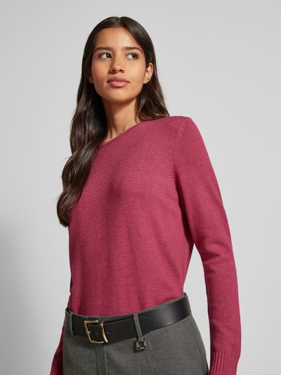 Peek & Cloppenburg Christian Berg WomanStrickpullover mit gerippten Abschlüssen in fuchsia melange Sonderangebot