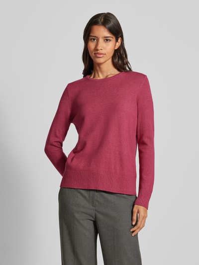 Peek & Cloppenburg Christian Berg WomanStrickpullover mit gerippten Abschlüssen in fuchsia melange Sonderangebot