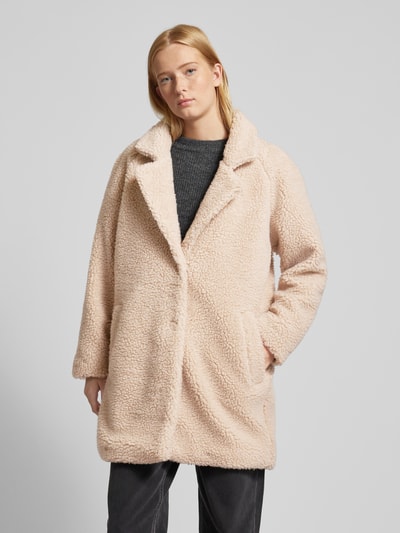 Peek & Cloppenburg OnlyRegular Fit Teddymantel mit verdecktem Druckknopfverschluss Modell 'NEWAURELIA' in sand Großer Ausverkauf