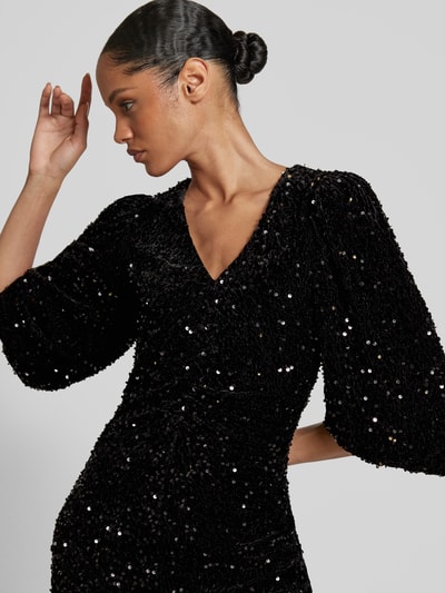 Peek & Cloppenburg Jake*s CollectionMinikleid mit V-Ausschnitt und Pailletten in black Begrenztes Angebot