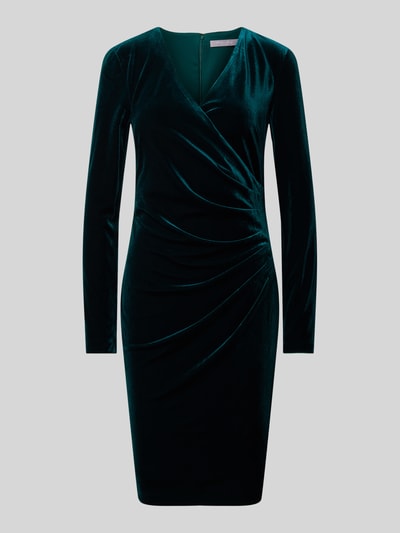 Peek & Cloppenburg Christian Berg CocktailKnielanges Cocktailkleid in Wickel-Optik in dunkelgruen Weihnachtsangebot