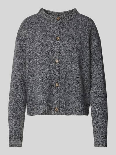 Peek & Cloppenburg Christian Berg WomanStrickjacke aus Wolle mit Rundhalsausschnitt in anthrazit melange Lagerräumung
