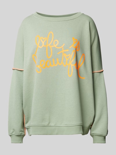 Peek & Cloppenburg miss goodlifeSweatshirt mit Label-Print Modell 'Life ist beautif' in mint Blitzangebot