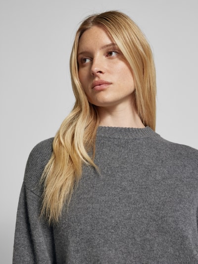 Peek & Cloppenburg Jake*s CasualStrickpullover mit gerippten Abschlüssen in dunkelgrau melange Bestseller