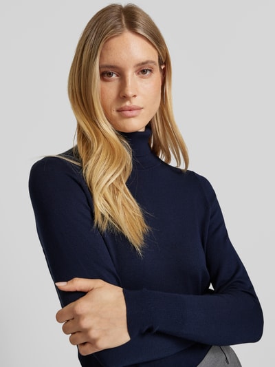 Peek & Cloppenburg Christian Berg WomanStrickpullover mit gerippten Abschlüssen in dunkelblau Wochenangebot