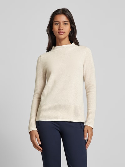 Peek & Cloppenburg Christian Berg WomanWollpullover mit Stehkragen in beige melange Begrenzte Freigabe