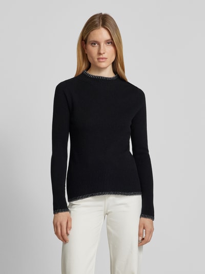 Peek & Cloppenburg Christian Berg WomanWollpullover mit Stehkragen in black Letzte 3 Tage