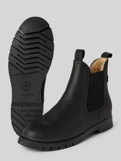 Peek & Cloppenburg TamarisStiefeletten aus Leder mit elastischen Einsätzen in black Bis zu 65% Rabatt