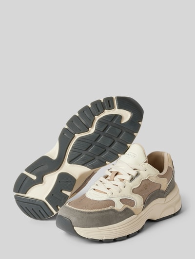 Peek & Cloppenburg GantLedersneaker mit Label-Details Modell 'Neuwill' in taupe Nur für heute