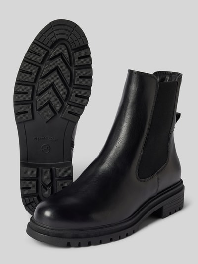 Peek & Cloppenburg TamarisStiefeletten aus Leder mit elastischen Einsätzen in black Riesige Rabatte