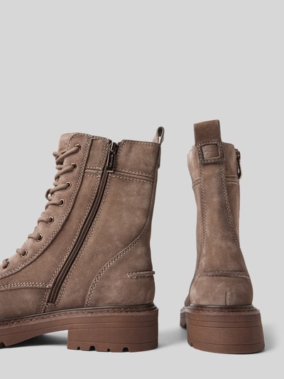 Peek & Cloppenburg TamarisSchnürboots aus Leder mit Ziernähten in mittelbraun Clearance-Verkauf