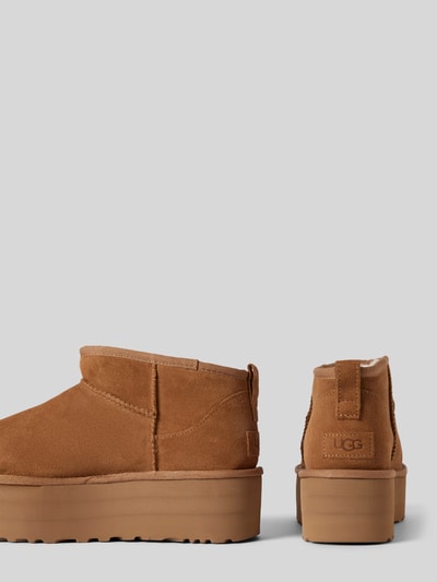 Peek & Cloppenburg UGGBoots aus Leder mit Plateausohle Modell 'CLASSIC ULTRA MINI' in camel zollfrei