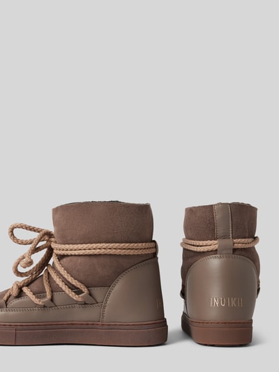Peek & Cloppenburg INUIKIILederstiefel mit Label-Schriftzug in taupe Rabatt