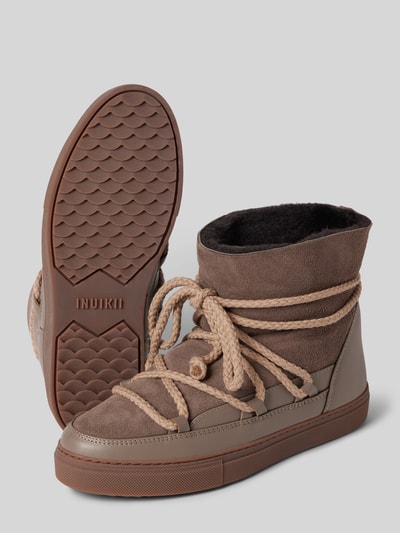 Peek & Cloppenburg INUIKIILederstiefel mit Label-Schriftzug in taupe Rabatt