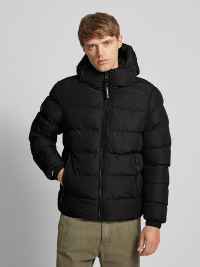 Peek & Cloppenburg SuperdrySteppjacke mit Reißverschlusstaschen in black Großer Ausverkauf
