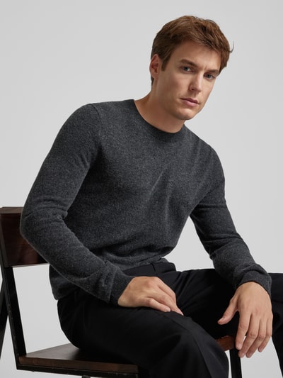 Peek & Cloppenburg MCNEALStrickpullover mit Rundhalsausschnitt in dunkelgrau melange Saisonschlussverkauf