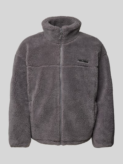 Peek & Cloppenburg REVIEWFleecejacke mit Label-Detail in dunkelgrau Lagerräumung