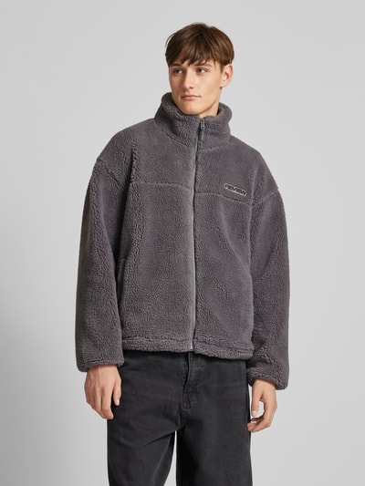 Peek & Cloppenburg REVIEWFleecejacke mit Label-Detail in dunkelgrau Lagerräumung