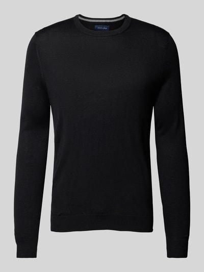 Peek & Cloppenburg Christian Berg MenStrickpullover mit Rundhalsausschnitt in black Top Angebot