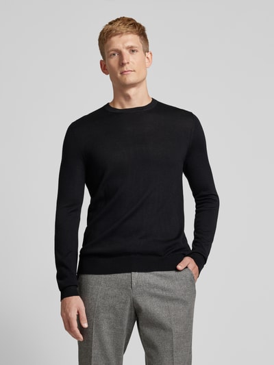 Peek & Cloppenburg Christian Berg MenStrickpullover mit Rundhalsausschnitt in black Top Angebot