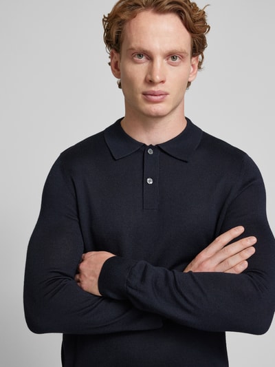 Peek & Cloppenburg Christian Berg MenSlim Fit Strickpullover mit Polokragen in marine Bestseller