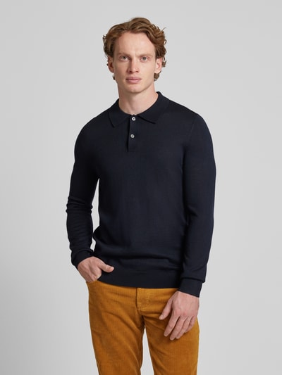Peek & Cloppenburg Christian Berg MenSlim Fit Strickpullover mit Polokragen in marine Bestseller