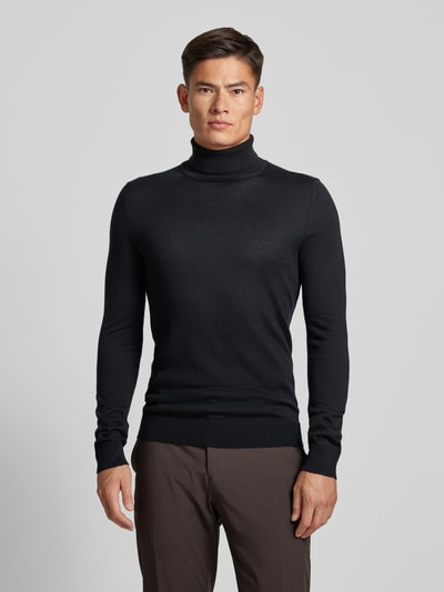 Peek & Cloppenburg Christian Berg MenStrickpullover mit Rollkragen in black Sonderangebote