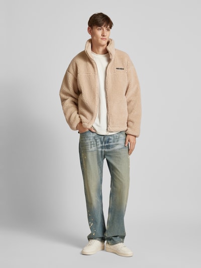 Peek & Cloppenburg REVIEWFleecejacke mit Label-Detail in ecru Bis zu 60% Rabatt