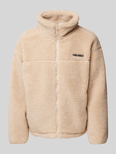 Peek & Cloppenburg REVIEWFleecejacke mit Label-Detail in ecru Bis zu 60% Rabatt