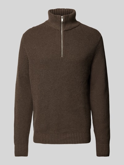 Peek & Cloppenburg MCNEALTroyer mit gerippten Abschlüssen in dunkelbraun melange Bis zu 65% Rabatt