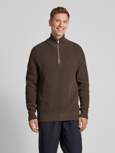 Peek & Cloppenburg MCNEALTroyer mit gerippten Abschlüssen in dunkelbraun melange Bis zu 65% Rabatt