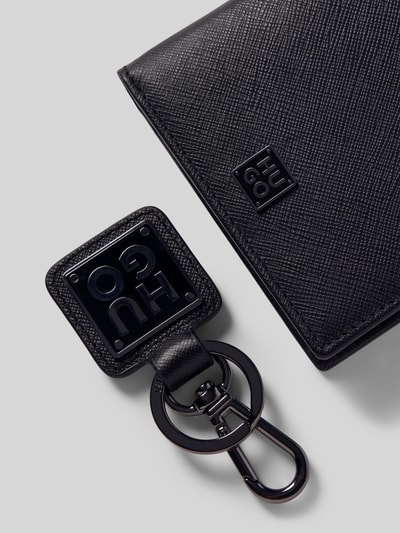 Peek & Cloppenburg HUGOSchlüsselanhänger aus Leder mit Label-Applikationen in black Vierteljährliche Förderung