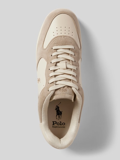 Peek & Cloppenburg Polo Ralph LaurenLedersneaker mit Logo-Stitching Modell 'MASTERS' in beige Weihnachtsangebot